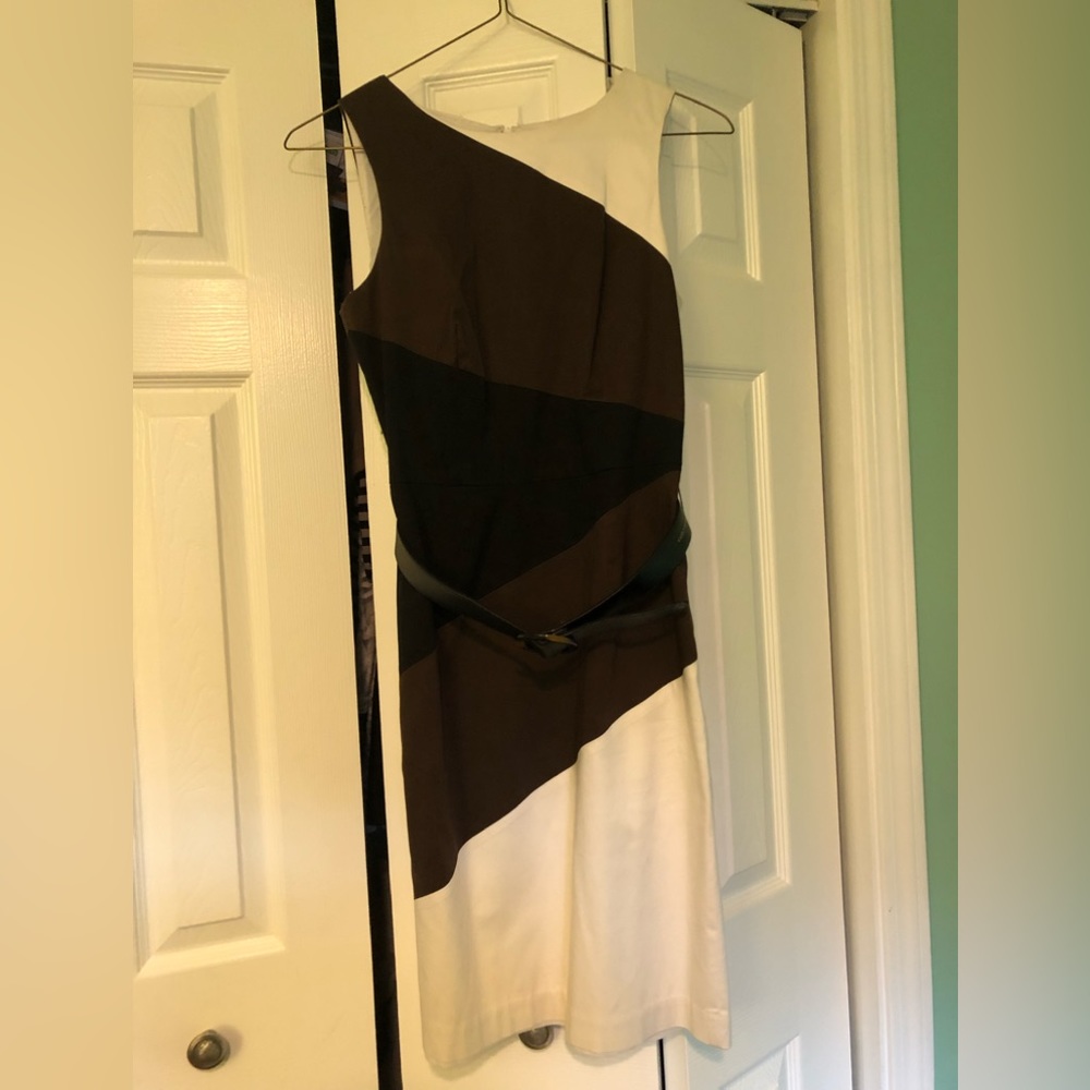 WHBM color block dress with belt sz 6